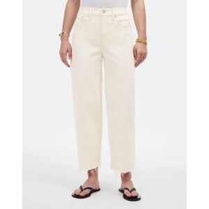 MADEWELL $128 Perfect Vintage Wide-Leg Crop Jean Vintage Canvas White 26 NO601